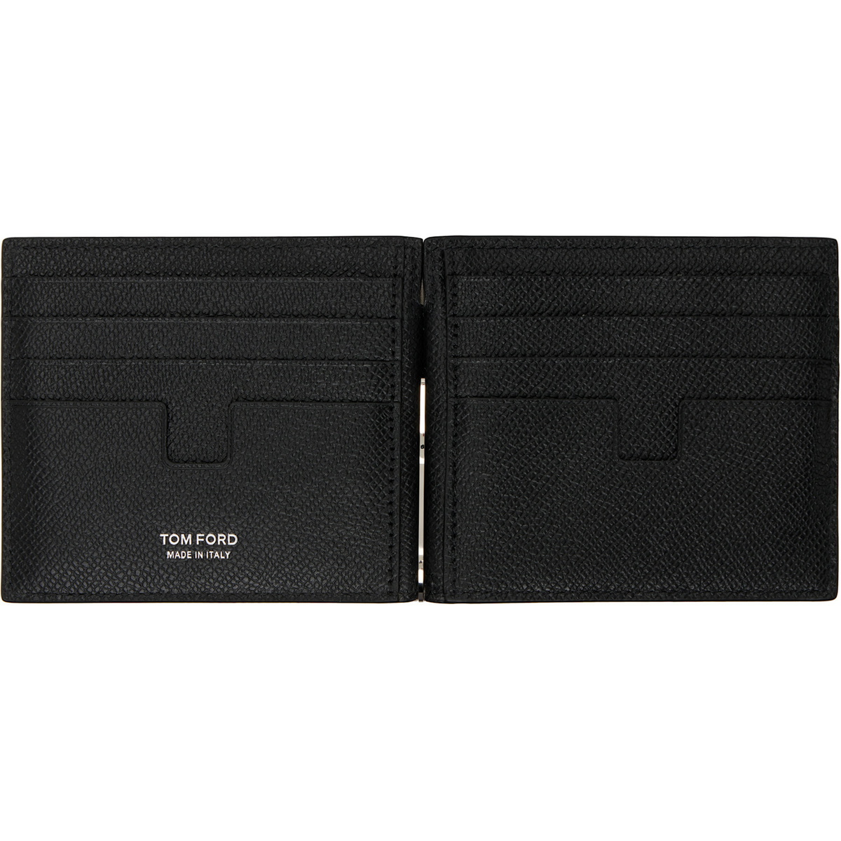 TOM FORD Black Small Grain Leather Money Clip Wallet