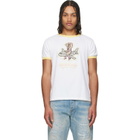 COÛT DE LA LIBERTÉ White Weston Mile High Embroidered Crew Ringer T-shirt