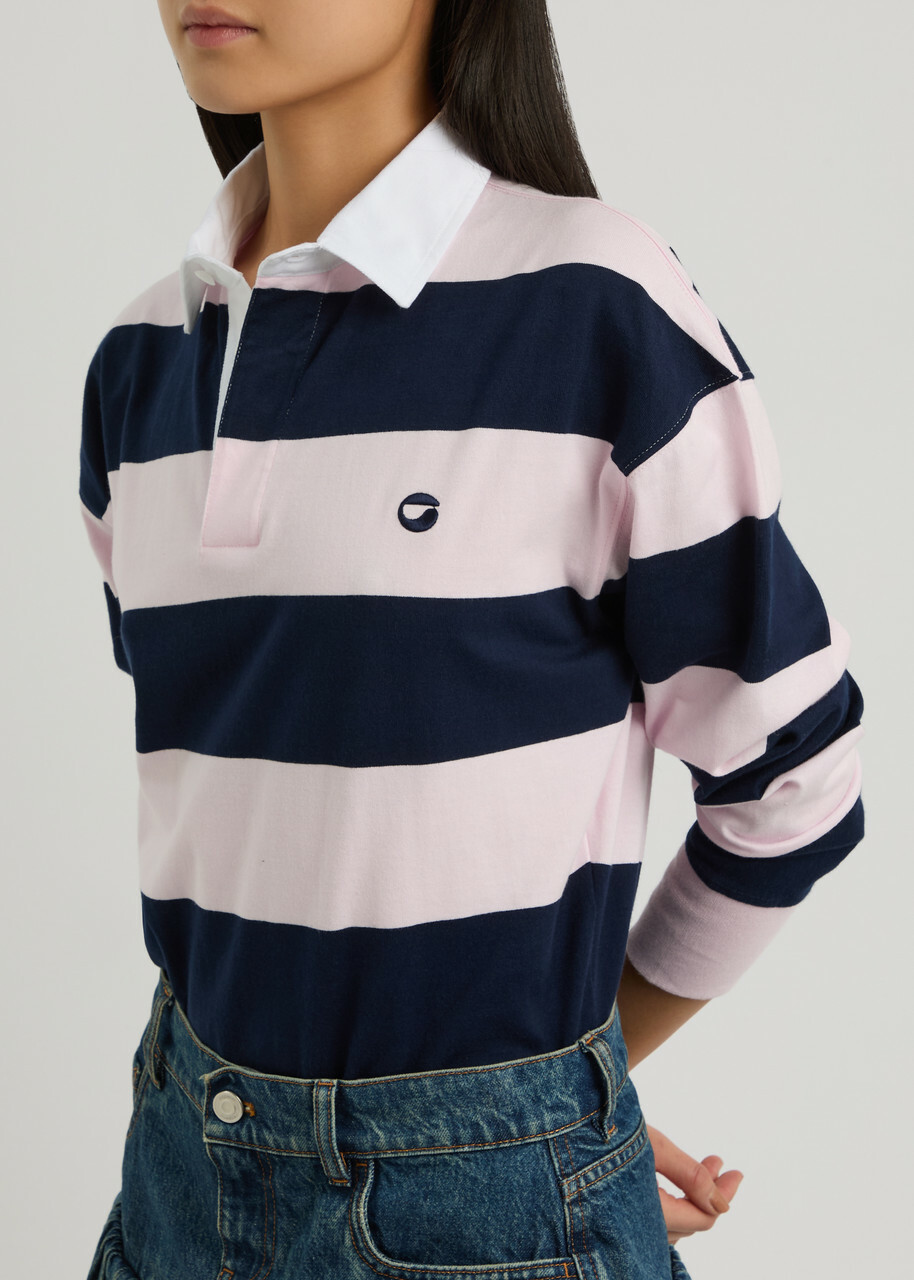 Coperni Striped Cotton Polo Bodysuit Stripe