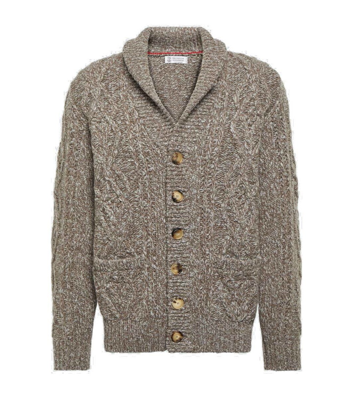 Photo: Brunello Cucinelli Cable-knit wool and cashmere cardigan