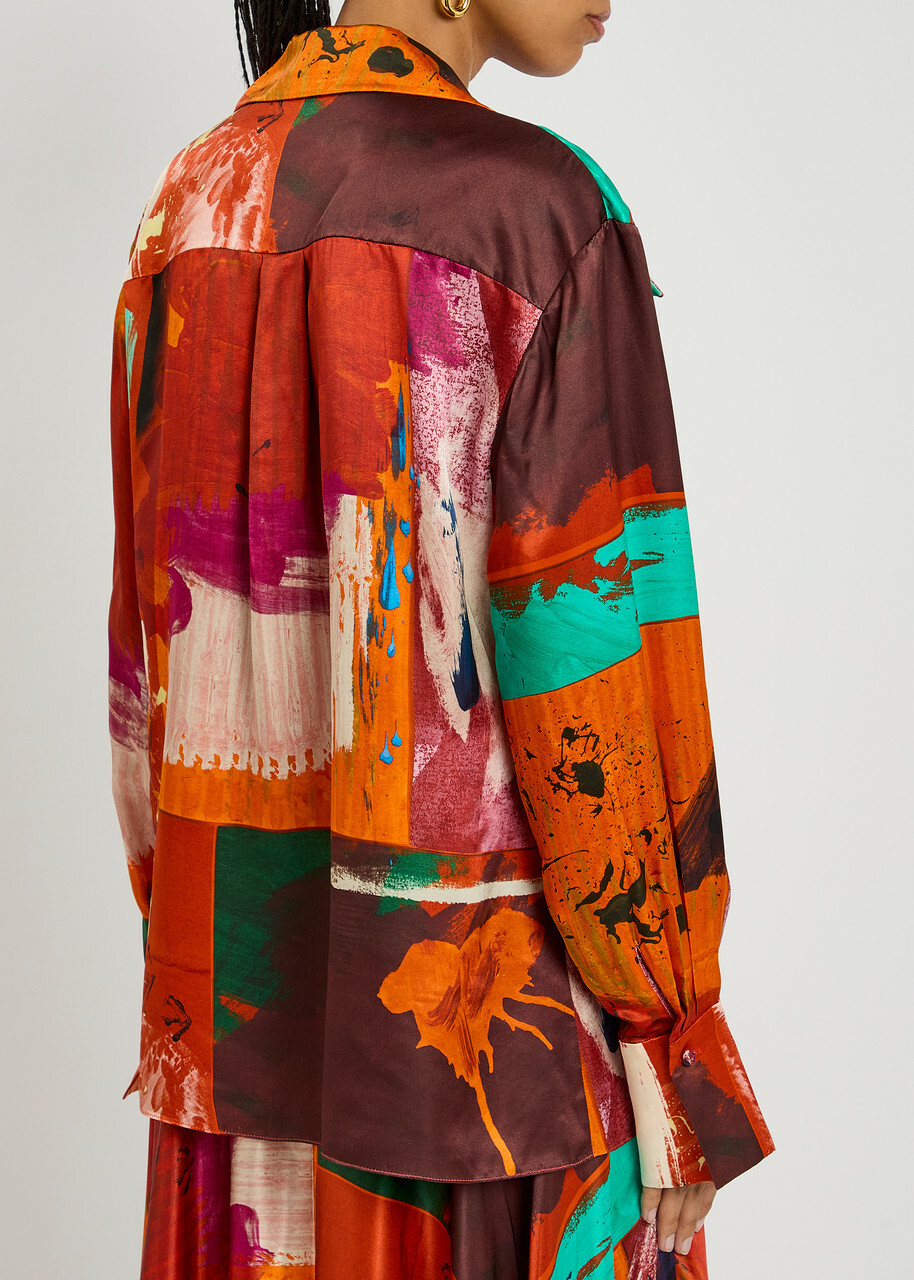Roksanda Java Printed Satin Blouse Multi Print