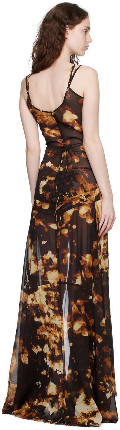 KNWLS Brown Glimmer Maxi Dress