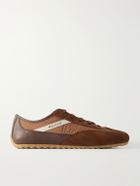 McQueen - Suede-Trimmed Shell Sneakers - Brown