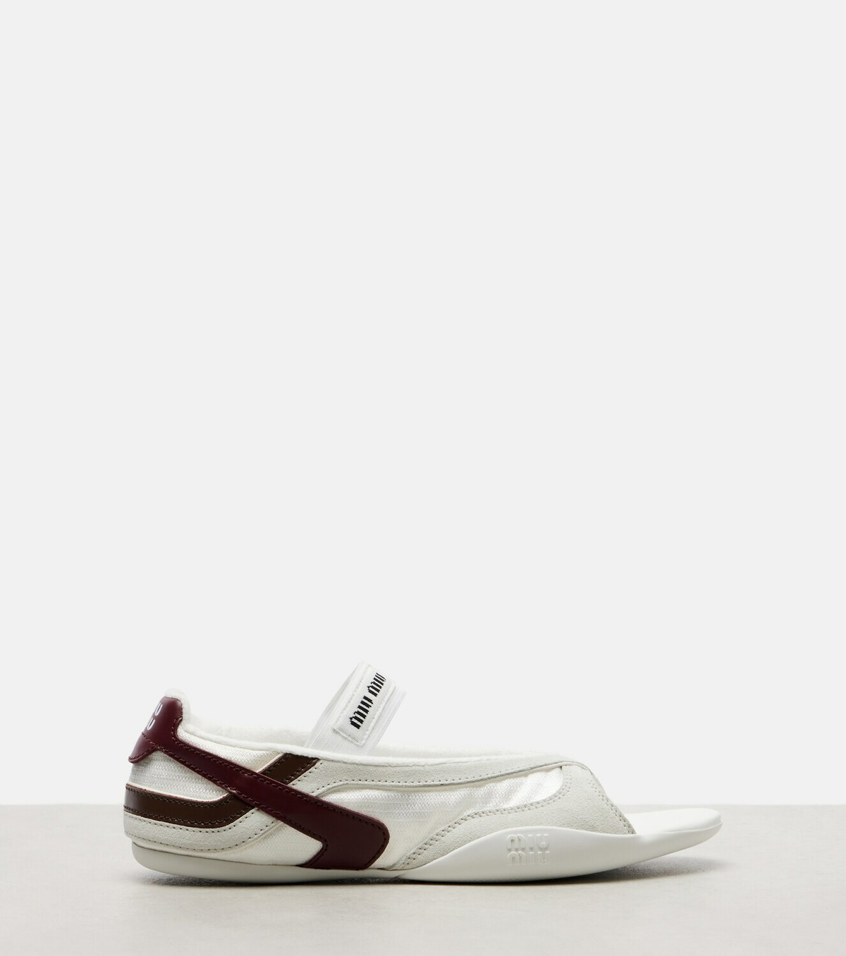 Miu Miu Gymnasium leather-trimmed thong sandals