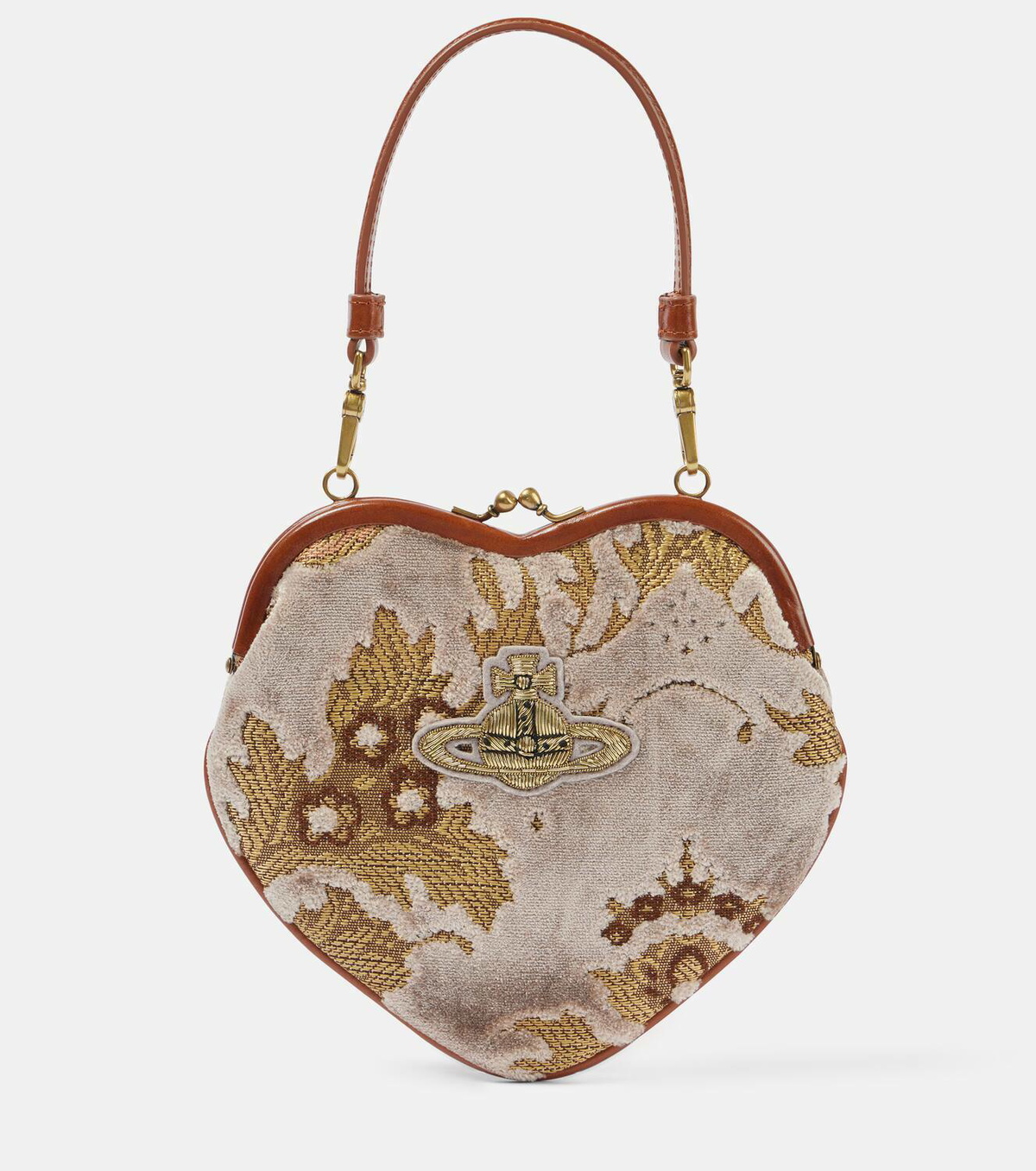 Vivienne Westwood Bella Heart Frame velvet tote bag
