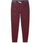 Brunello Cucinelli - Slim-Fit Tapered Loopback Cotton-Blend Jersey Sweatpants - Men - Burgundy