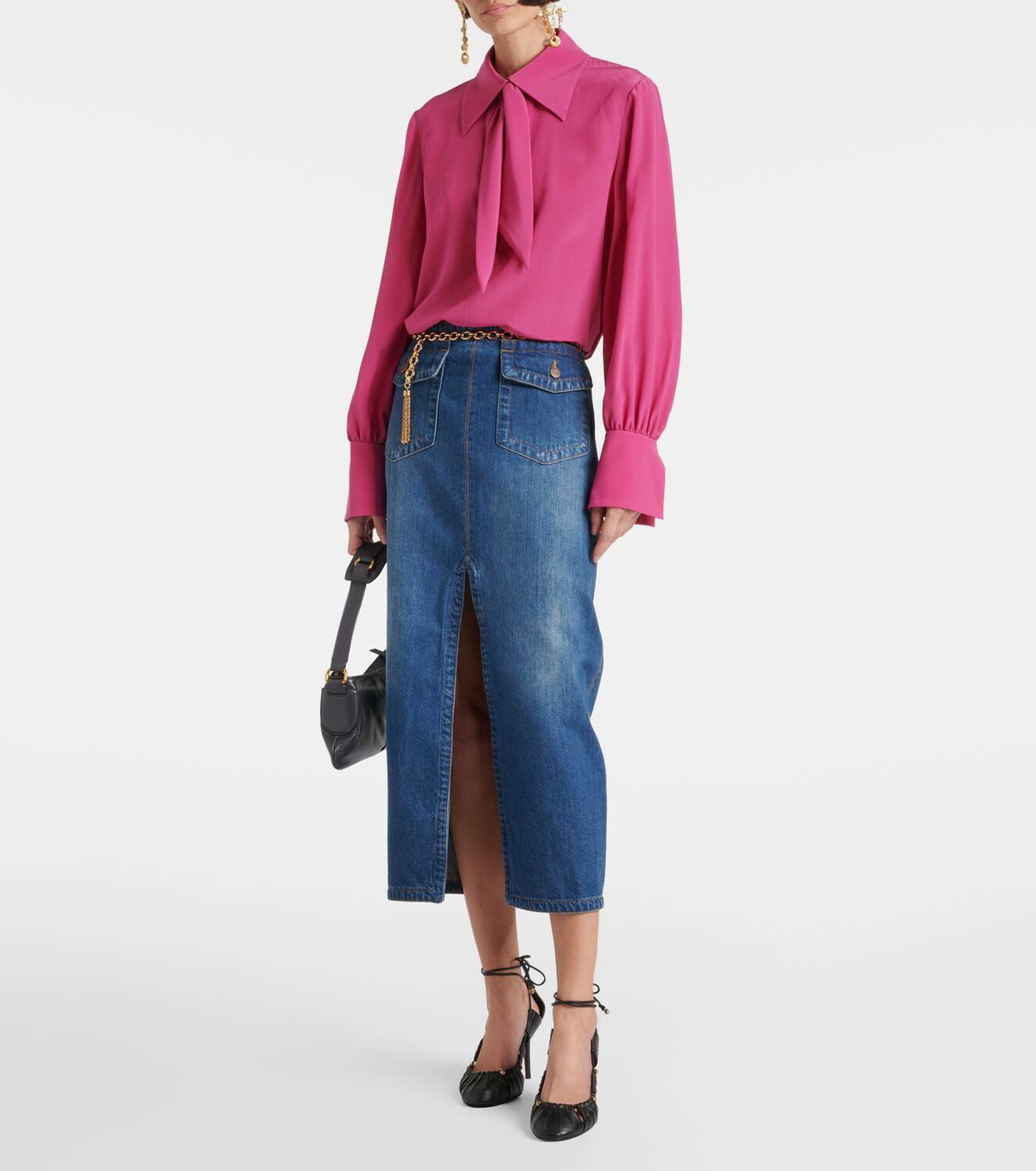 Chloé Tie-neck silk crêpe de chine blouse