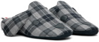 Thom Browne Gray & Navy Hector Slippers