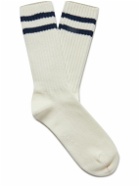 Beams Plus - Schoolboy Striped Ribbed Cotton-Blend Socks