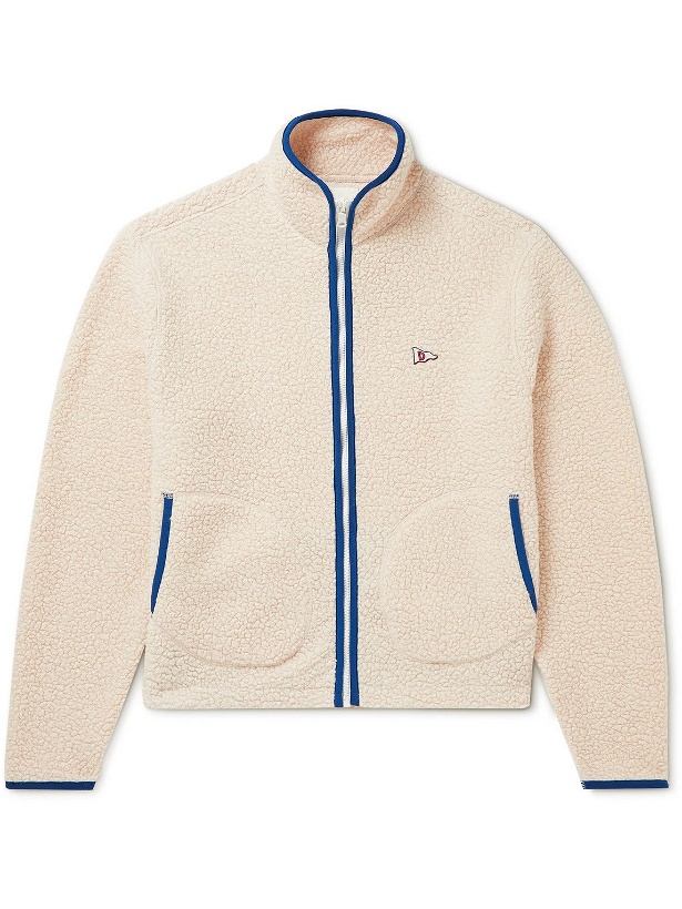 Photo: Drake's - Logo-Embroidered Wool-Blend Fleece Jacket - Neutrals