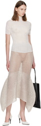 ISSEY MIYAKE White Chiffon Twist Top