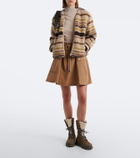 Moncler Vera shearling-trimmed suede lace-up boots