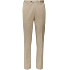 Canali - Dark-Beige Kei Slim-Fit Tapered Stretch-Cotton Twill Suit Trousers - Beige