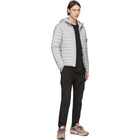 Stone Island Grey Down Loom Woven Hooded Puffer Jacket