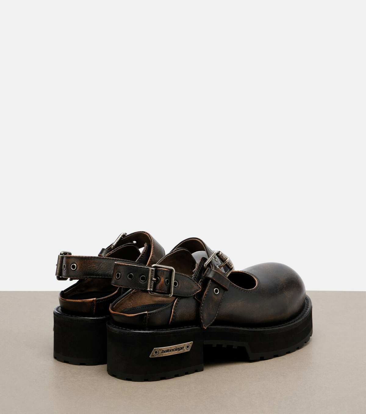 Balenciaga Venom leather Mary Jane flats