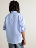 LOEWE - Button-Down Collar Cotton Oxford Shirt - Blue