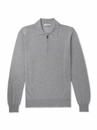 Canali - Wool Half-Zip Polo Shirt - Gray