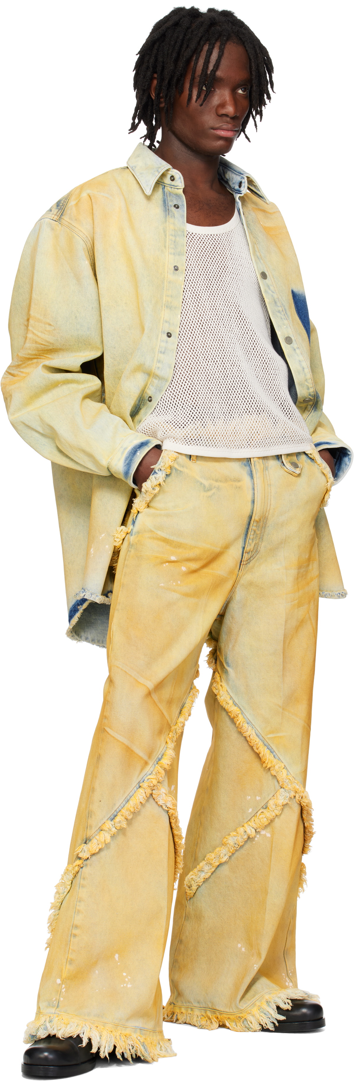 EGONlab Beige Denim Shirt Jacket