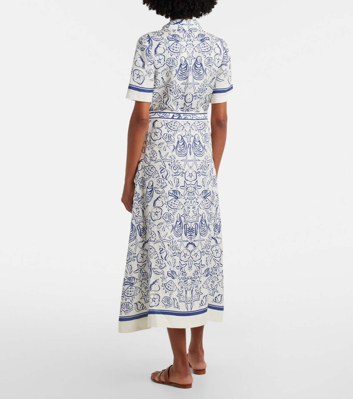 Simkhai Audria printed linen-blend shirt dress