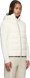 Moncler Off-White Padded Cotton Zip-Up Down Hoodie
