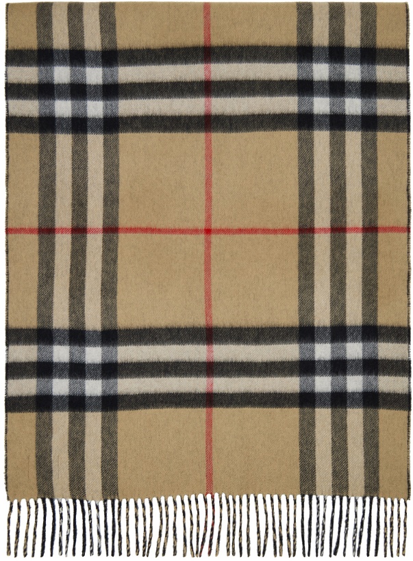 Photo: Burberry Reversible Beige & Black Check Scarf