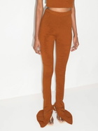 Selasi X Browns Focus Brown Muscle Flared Knitted Leggings