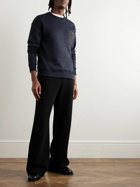 Valentino Garavani - Logo-Embellished Twill-Trimmed Stretch-Cotton Jersey Sweatshirt - Blue