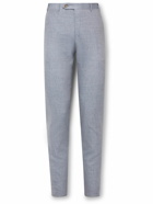 Canali - Straight-Leg Slub Linen and Wool-Blend Suit Trousers - Blue