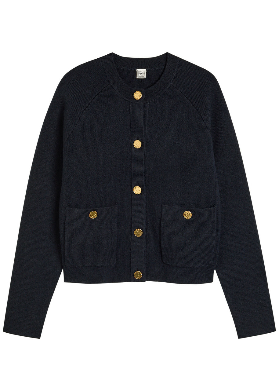 Toteme Wool-blend Cardigan Navy
