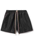 FEAR OF GOD ESSENTIALS - Straight-Leg Logo-Appliquéd Shell Drawstring Shorts - Black