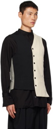 Yohji Yamamoto Black & White Paneled Vest