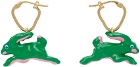 Marni Gold & Green Rabbit Earrings