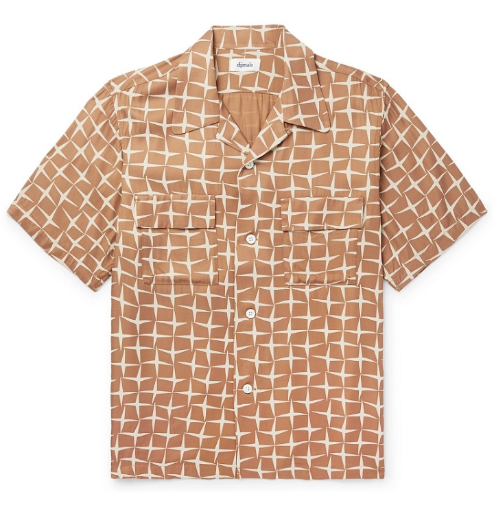 Photo: Chimala - Camp-Collar Printed Twill Shirt - Brown