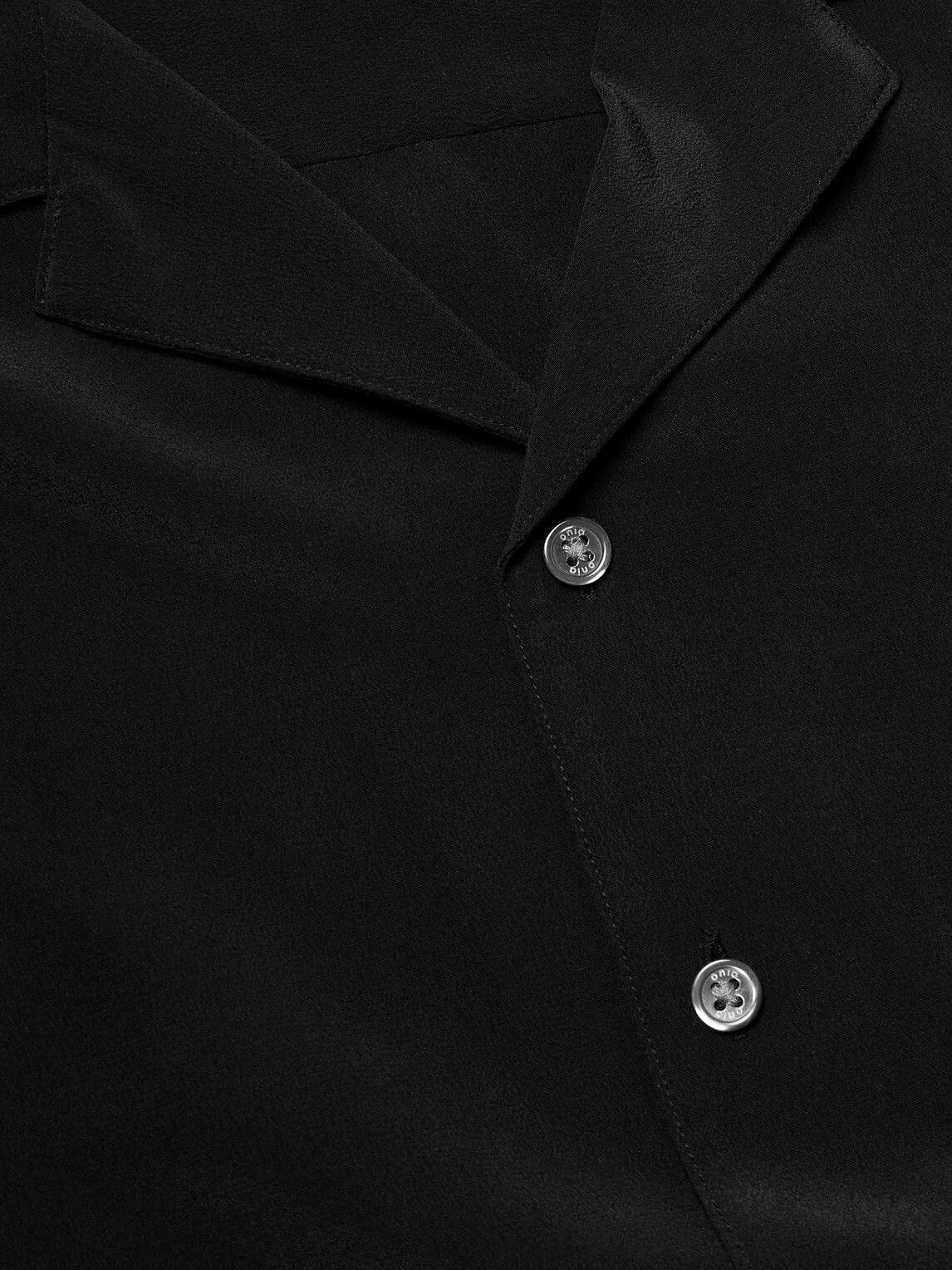 Onia - Vacation Camp-Collar Silk-Crepe Shirt - Black