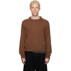 LEMAIRE Brown Crew-Neck Alpaca Wool Blend Sweater