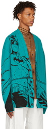 Lanvin Green Batman & Catwoman Cardigan