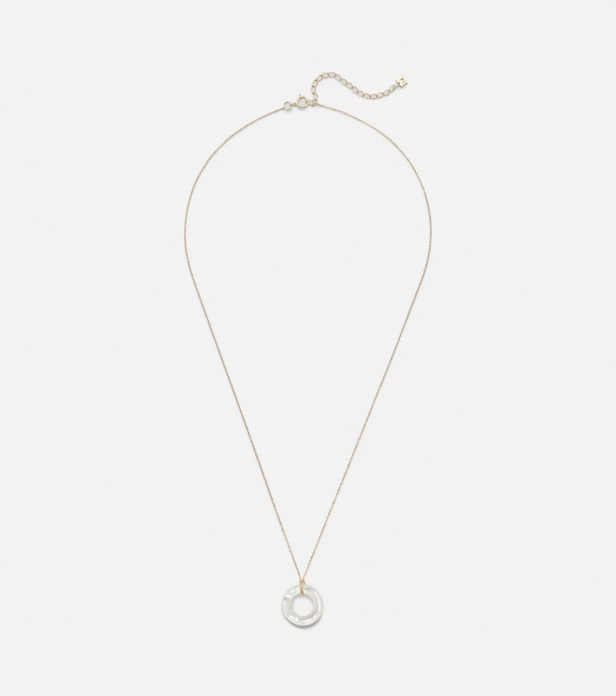 Mateo 14kt gold pendant necklace with mother-of-pearl
