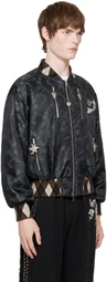Chopova Lowena Black Crescent Bomber Jacket