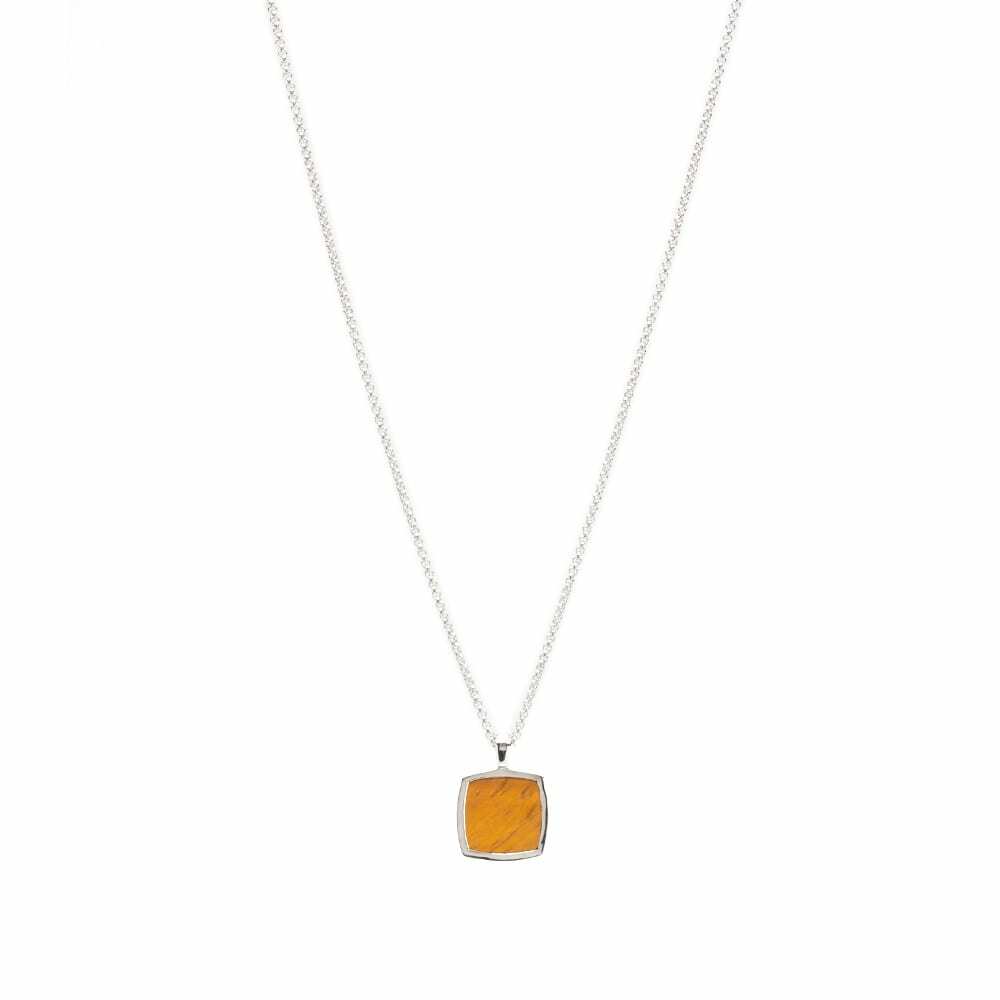 Tom Wood Men's Cushion Pendant Necklace in Tiger Eye Tom Wood