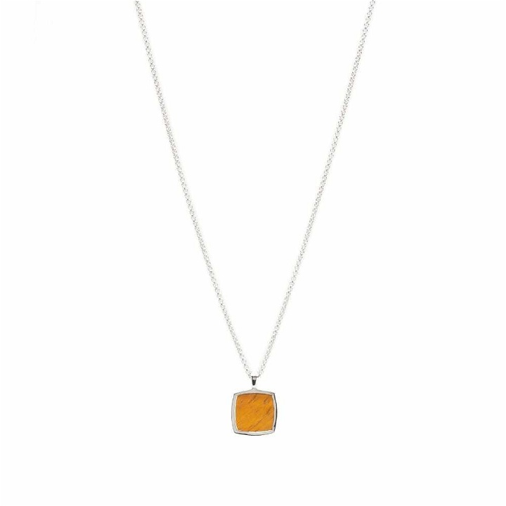 Photo: Tom Wood Men's Cushion Pendant Necklace in Tiger Eye