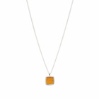 Tom Wood Men's Cushion Pendant Necklace in Tiger Eye