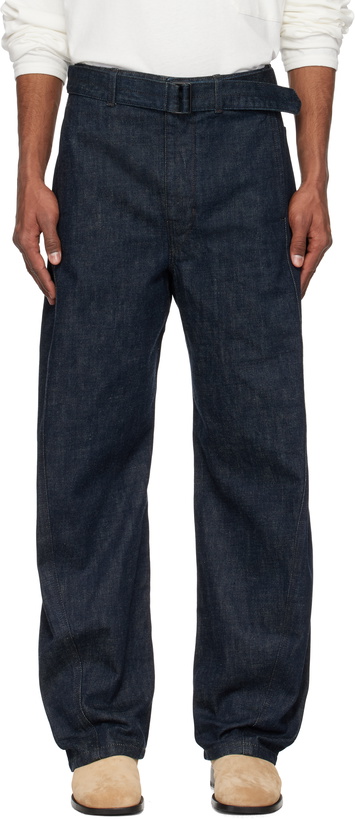 Photo: LEMAIRE Indigo Twisted Belted Jeans