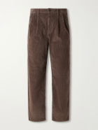Rag & Bone - Wide-Leg Pleated Cotton-Blend Corduroy Trousers - Brown