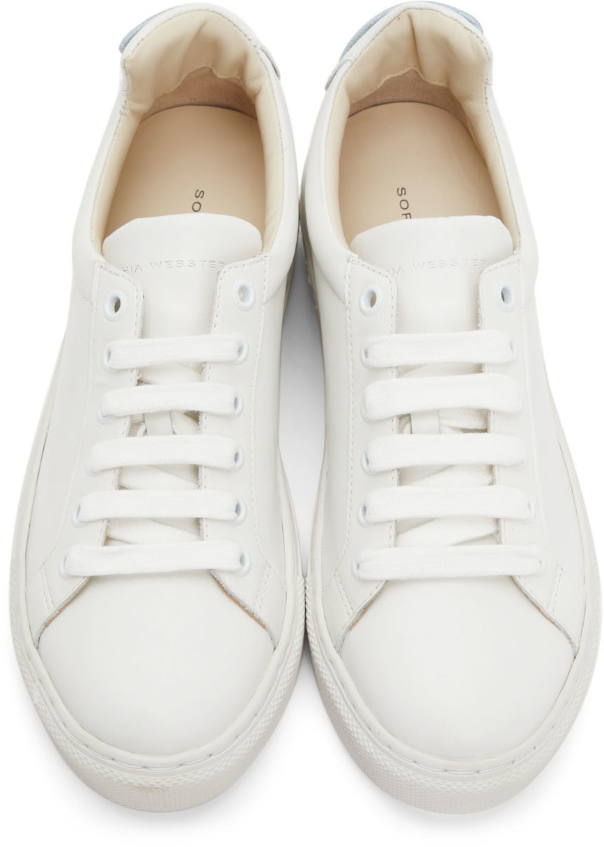 Sophia Webster White Leather Butterfly Low Sneakers Sophia Webster