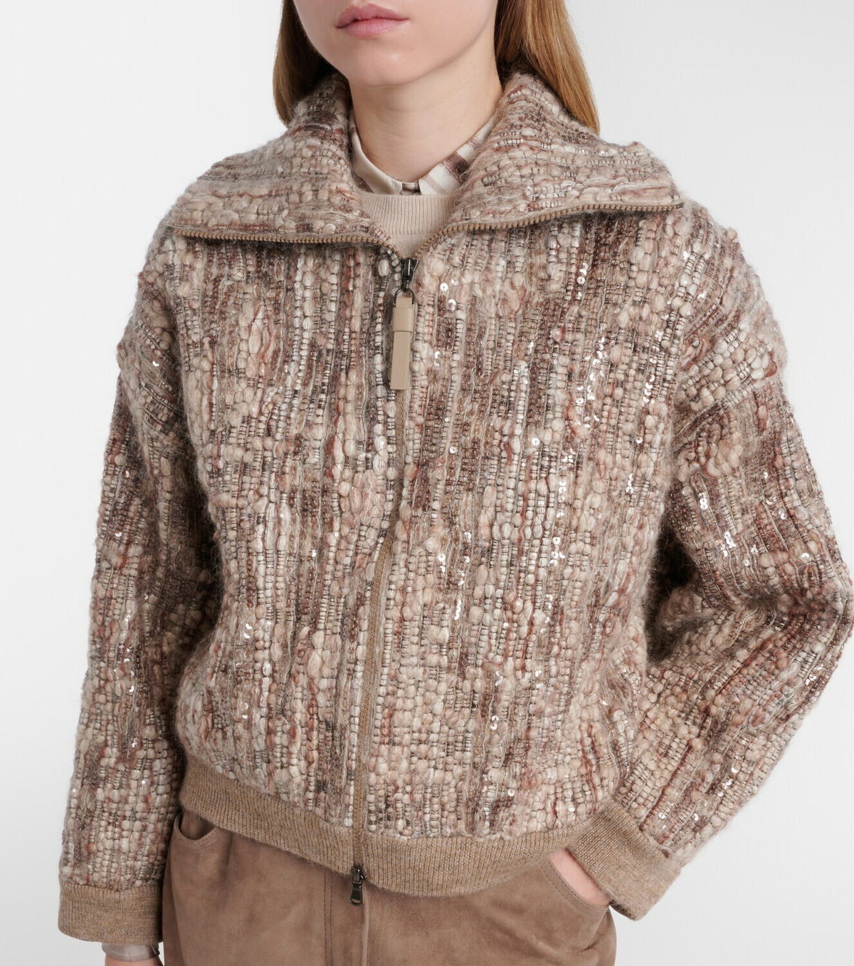 Brunello Cucinelli Sequined mohair-blend cardigan