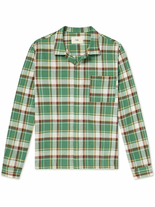 Photo: Folk - Checked Cotton Shirt - Green