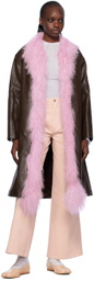 Nodress SSENSE Exclusive Brown Faux-Leather Coat