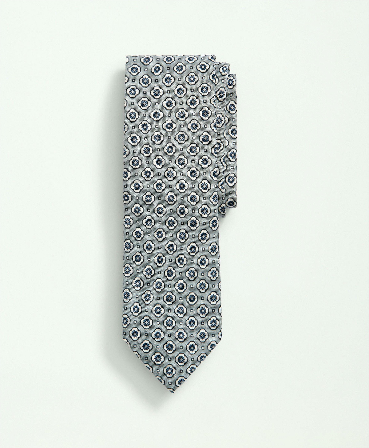 Brooks Brothers Men's Silk Linen Jacquard Dot Tie | Grey