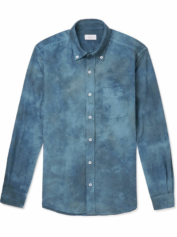 Photo: Altea - Button-Down Collar Garment-Dyed Cotton-Corduroy Shirt - Blue