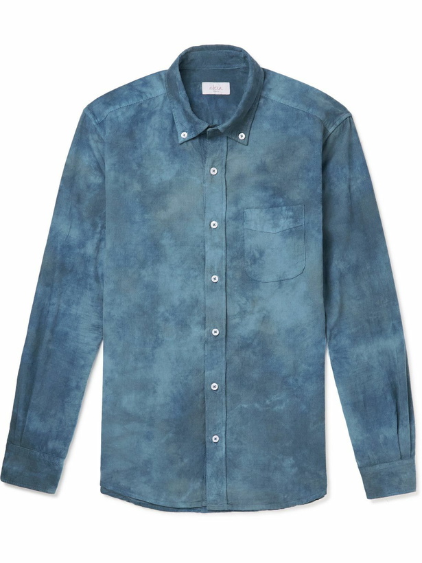 Photo: Altea - Button-Down Collar Garment-Dyed Cotton-Corduroy Shirt - Blue